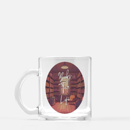 Books Tea Lofi Clear Glass Mug